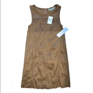 Faux Suede Fringe Dress NWT